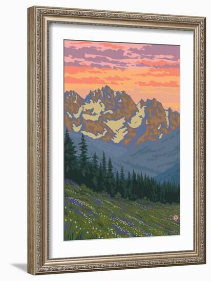 Spring Flowers-Lantern Press-Framed Art Print