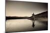 Spring Fly Fishing At Dusk Outside Of Fairplay Colorado The Mosquito Range Looms In The Background-Liam Doran-Mounted Photographic Print