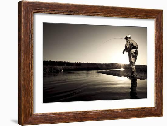 Spring Fly Fishing At Dusk Outside Of Fairplay Colorado-Liam Doran-Framed Photographic Print