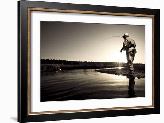 Spring Fly Fishing At Dusk Outside Of Fairplay Colorado-Liam Doran-Framed Photographic Print