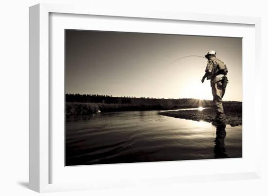 Spring Fly Fishing At Dusk Outside Of Fairplay Colorado-Liam Doran-Framed Photographic Print