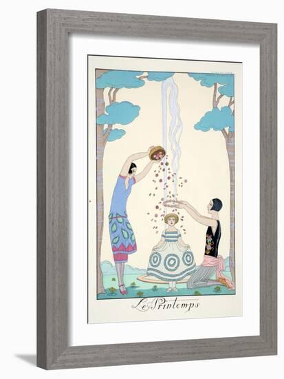 Spring, from 'Falbalas and Fanfreluches, Almanach des Modes Présentes, Passées et Futures', 1926-Georges Barbier-Framed Giclee Print