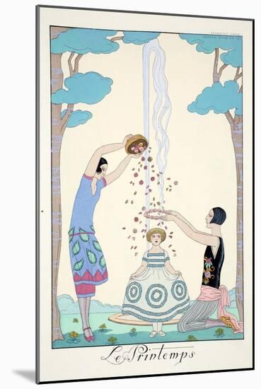 Spring, from 'Falbalas and Fanfreluches, Almanach des Modes Présentes, Passées et Futures', 1926-Georges Barbier-Mounted Giclee Print