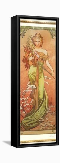 Spring (From the Series Les Saison)-Alphonse Mucha-Framed Premier Image Canvas