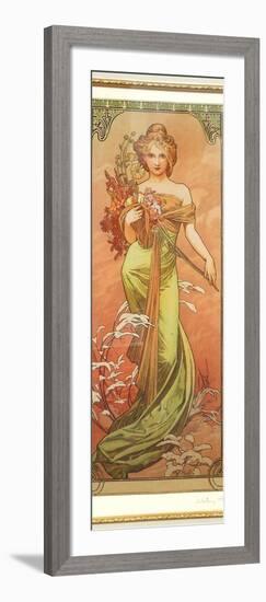 Spring (From the Series Les Saison)-Alphonse Mucha-Framed Giclee Print