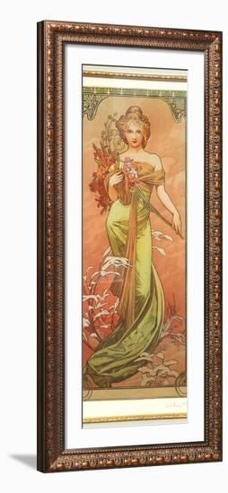 Spring (From the Series Les Saison)-Alphonse Mucha-Framed Giclee Print