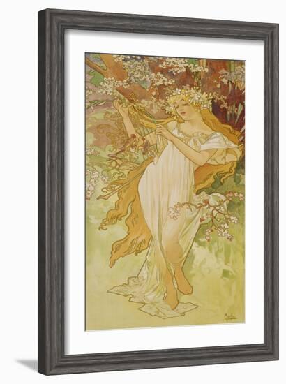 Spring (From the Series "Seasons"), 1896-Alphonse Mucha-Framed Giclee Print