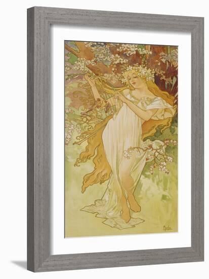 Spring (From the Series "Seasons"), 1896-Alphonse Mucha-Framed Giclee Print