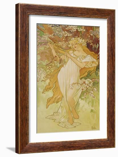 Spring (From the Series "Seasons"), 1896-Alphonse Mucha-Framed Giclee Print