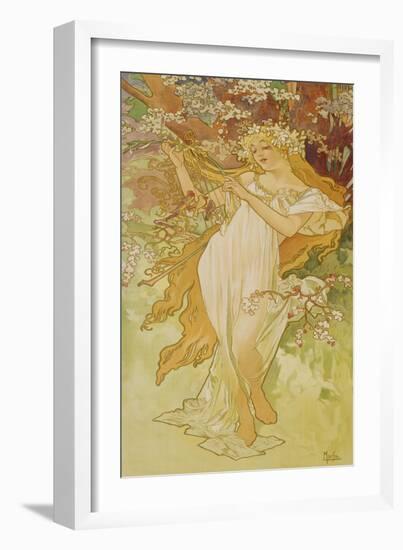 Spring (From the Series "Seasons"), 1896-Alphonse Mucha-Framed Giclee Print