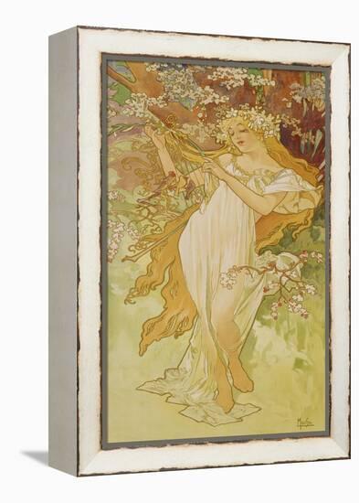 Spring (From the Series "Seasons"), 1896-Alphonse Mucha-Framed Premier Image Canvas