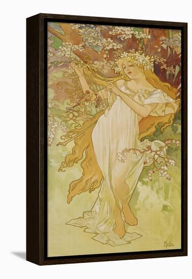 Spring (From the Series "Seasons"), 1896-Alphonse Mucha-Framed Premier Image Canvas