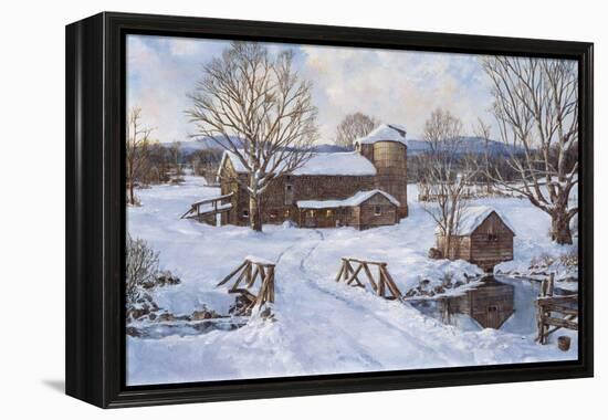 Spring House by the Bridge-Jack Wemp-Framed Premier Image Canvas