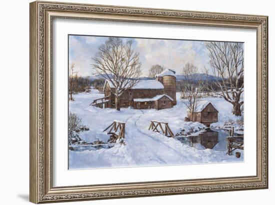 Spring House by the Bridge-Jack Wemp-Framed Giclee Print