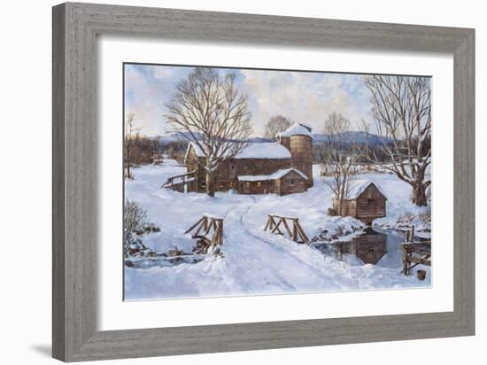 Spring House by the Bridge-Jack Wemp-Framed Giclee Print