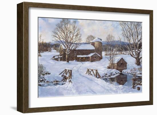 Spring House by the Bridge-Jack Wemp-Framed Giclee Print