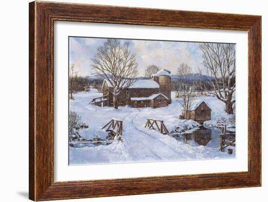 Spring House by the Bridge-Jack Wemp-Framed Giclee Print