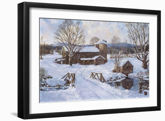 Spring House by the Bridge-Jack Wemp-Framed Giclee Print