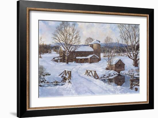 Spring House by the Bridge-Jack Wemp-Framed Giclee Print