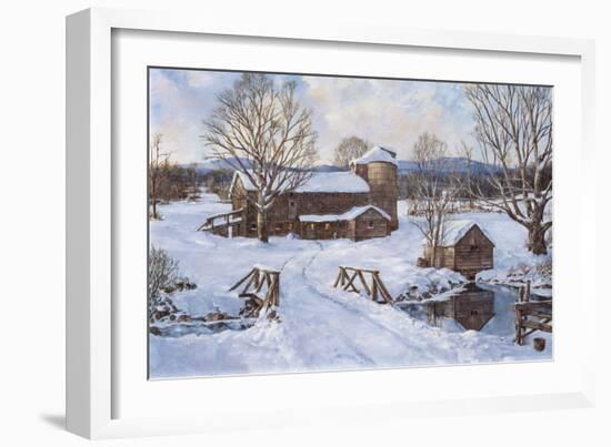 Spring House by the Bridge-Jack Wemp-Framed Giclee Print