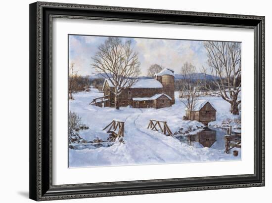 Spring House by the Bridge-Jack Wemp-Framed Giclee Print