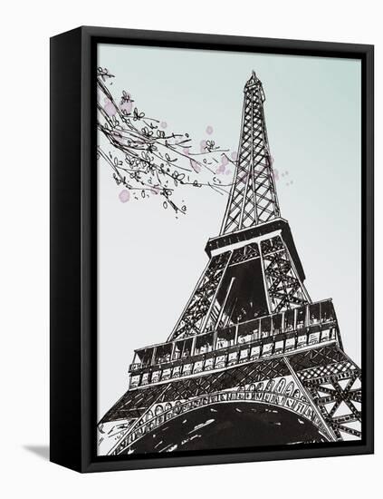 Spring in Paris II-Melissa Wang-Framed Stretched Canvas