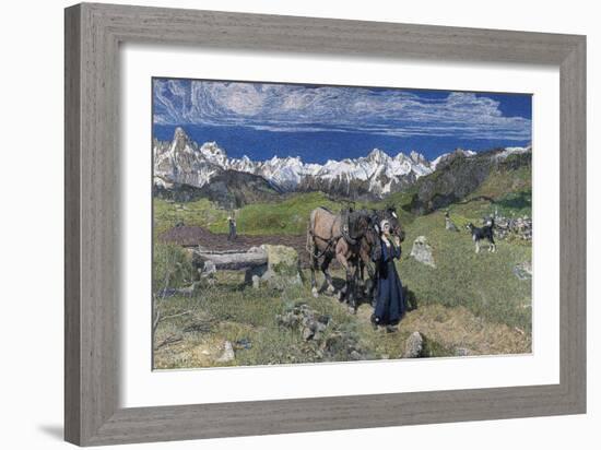 Spring in the Alps, 1897-Giovanni Segantini-Framed Giclee Print