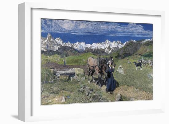 Spring in the Alps, 1897-Giovanni Segantini-Framed Giclee Print