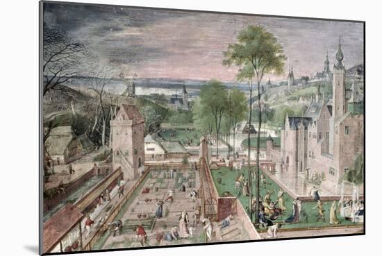 Spring in the Castle Garden, 1584 (Gouache on Paper on Board)-Hans Bol-Mounted Giclee Print