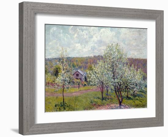 Spring in the Environs of Paris, Apple Blossom, 1879-Alfred Sisley-Framed Giclee Print