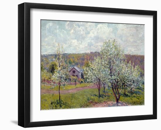 Spring in the Environs of Paris, Apple Blossom, 1879-Alfred Sisley-Framed Giclee Print