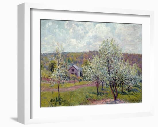 Spring in the Environs of Paris, Apple Blossom, 1879-Alfred Sisley-Framed Giclee Print