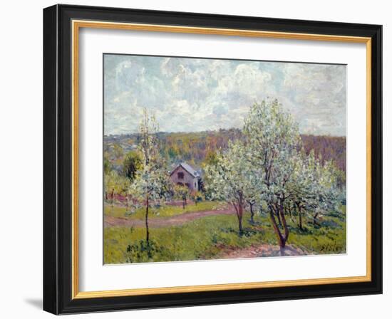 Spring in the Environs of Paris, Apple Blossom, 1879-Alfred Sisley-Framed Giclee Print