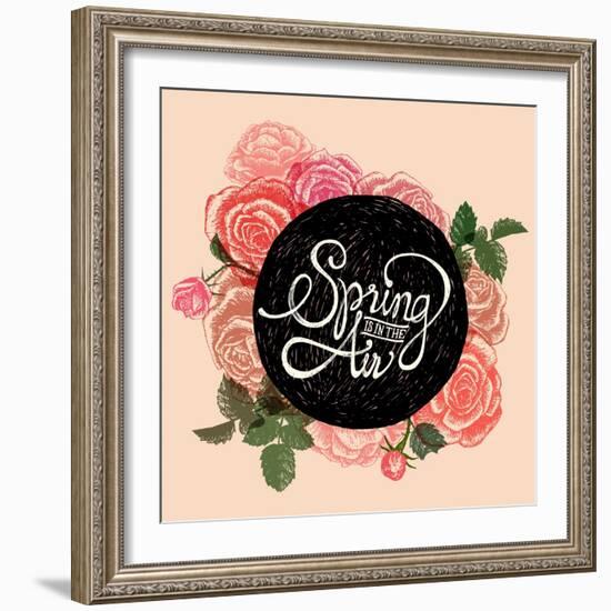 Spring is in the Air - Flowers Quote-ONiONAstudio-Framed Art Print