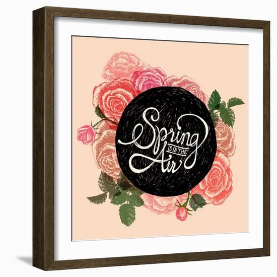 Spring is in the Air - Flowers Quote-ONiONAstudio-Framed Art Print