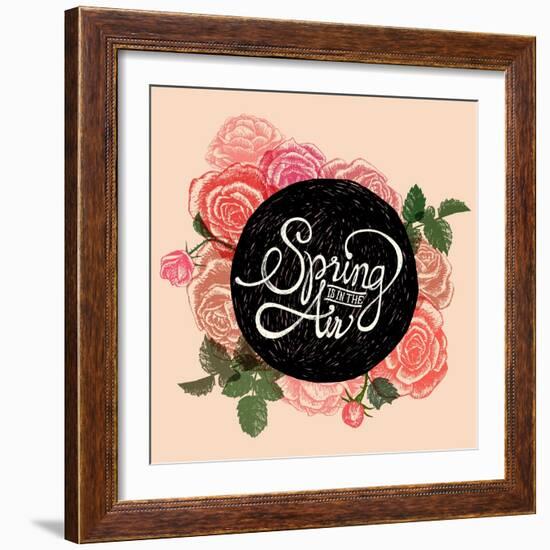 Spring is in the Air - Flowers Quote-ONiONAstudio-Framed Art Print