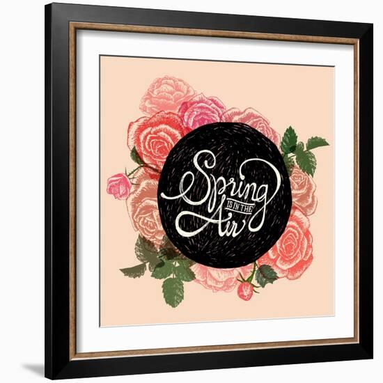 Spring is in the Air - Flowers Quote-ONiONAstudio-Framed Art Print