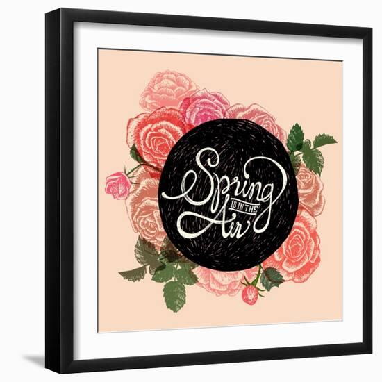 Spring is in the Air - Flowers Quote-ONiONAstudio-Framed Art Print