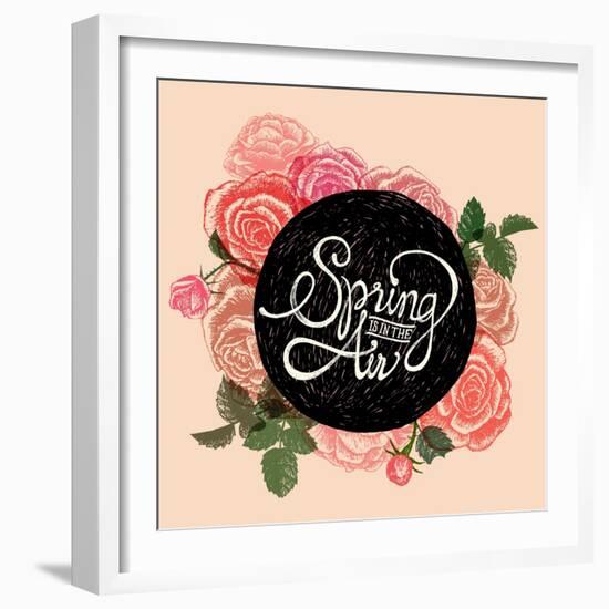 Spring is in the Air - Flowers Quote-ONiONAstudio-Framed Art Print