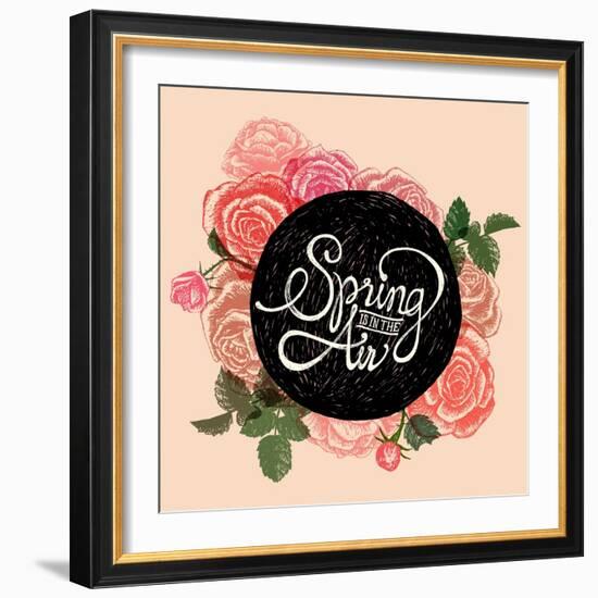 Spring is in the Air - Flowers Quote-ONiONAstudio-Framed Art Print