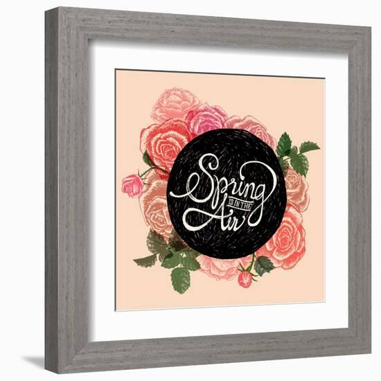 Spring is in the Air - Flowers Quote-ONiONAstudio-Framed Art Print