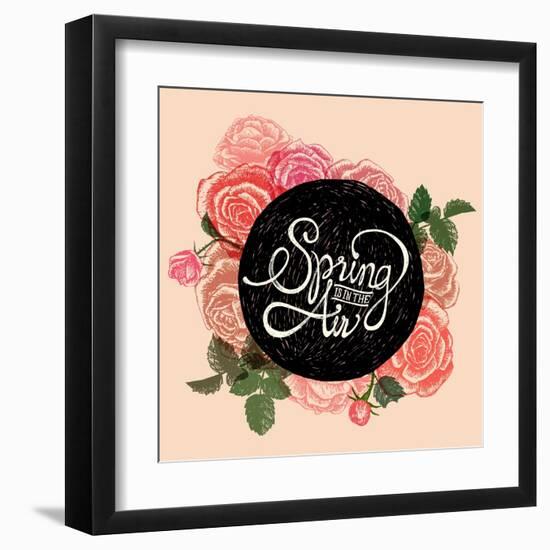 Spring is in the Air - Flowers Quote-ONiONAstudio-Framed Art Print