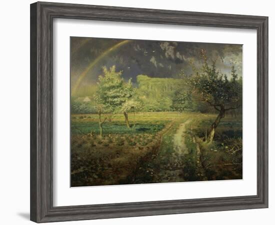 Spring Landscape with Rainbow (Le Printemps), 1868/73-Jean-François Millet-Framed Giclee Print