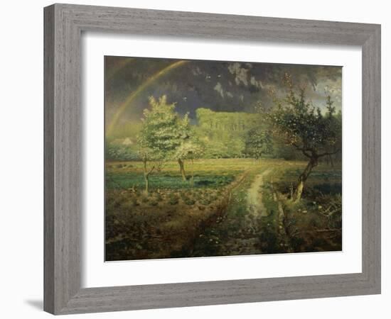 Spring Landscape with Rainbow (Le Printemps), 1868/73-Jean-François Millet-Framed Giclee Print