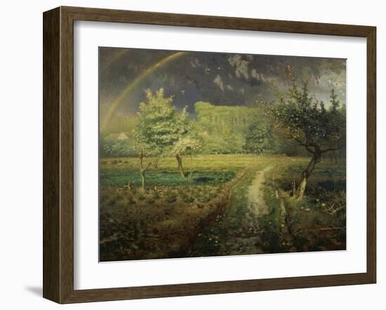 Spring Landscape with Rainbow (Le Printemps), 1868/73-Jean-François Millet-Framed Giclee Print