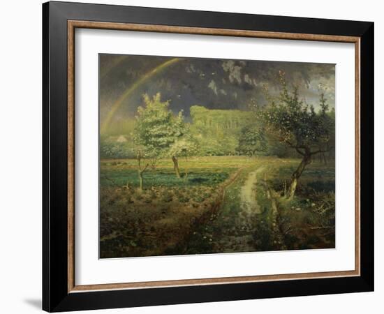 Spring Landscape with Rainbow (Le Printemps), 1868/73-Jean-François Millet-Framed Giclee Print