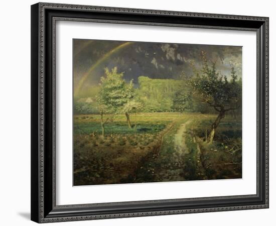 Spring Landscape with Rainbow (Le Printemps), 1868/73-Jean-François Millet-Framed Giclee Print