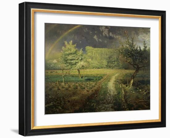 Spring Landscape with Rainbow (Le Printemps), 1868/73-Jean-François Millet-Framed Giclee Print