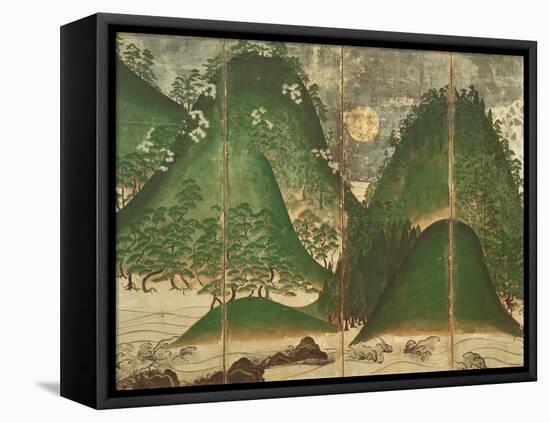 Spring Landscape with Sun, Part of a Six Panel Folding Screen-null-Framed Premier Image Canvas