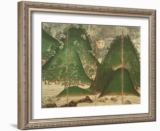 Spring Landscape with Sun, Part of a Six Panel Folding Screen-null-Framed Giclee Print